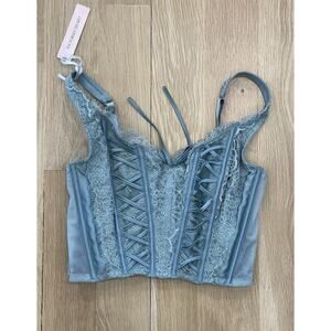 NWT Victoria’s Secret Dream Angels Lace Corset Green Bra Small S-DD